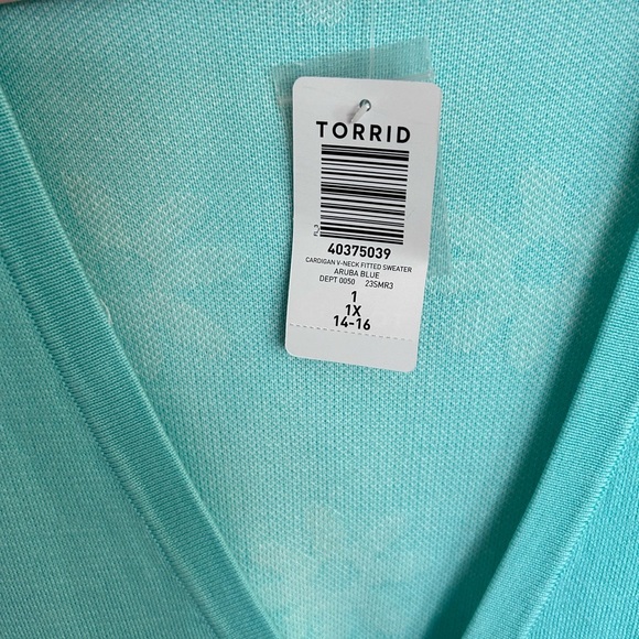 Torrid Women’s Aqua with White Daisies Cardigan 

Size 1(14-16)
NWT - Picture 4 of 8
